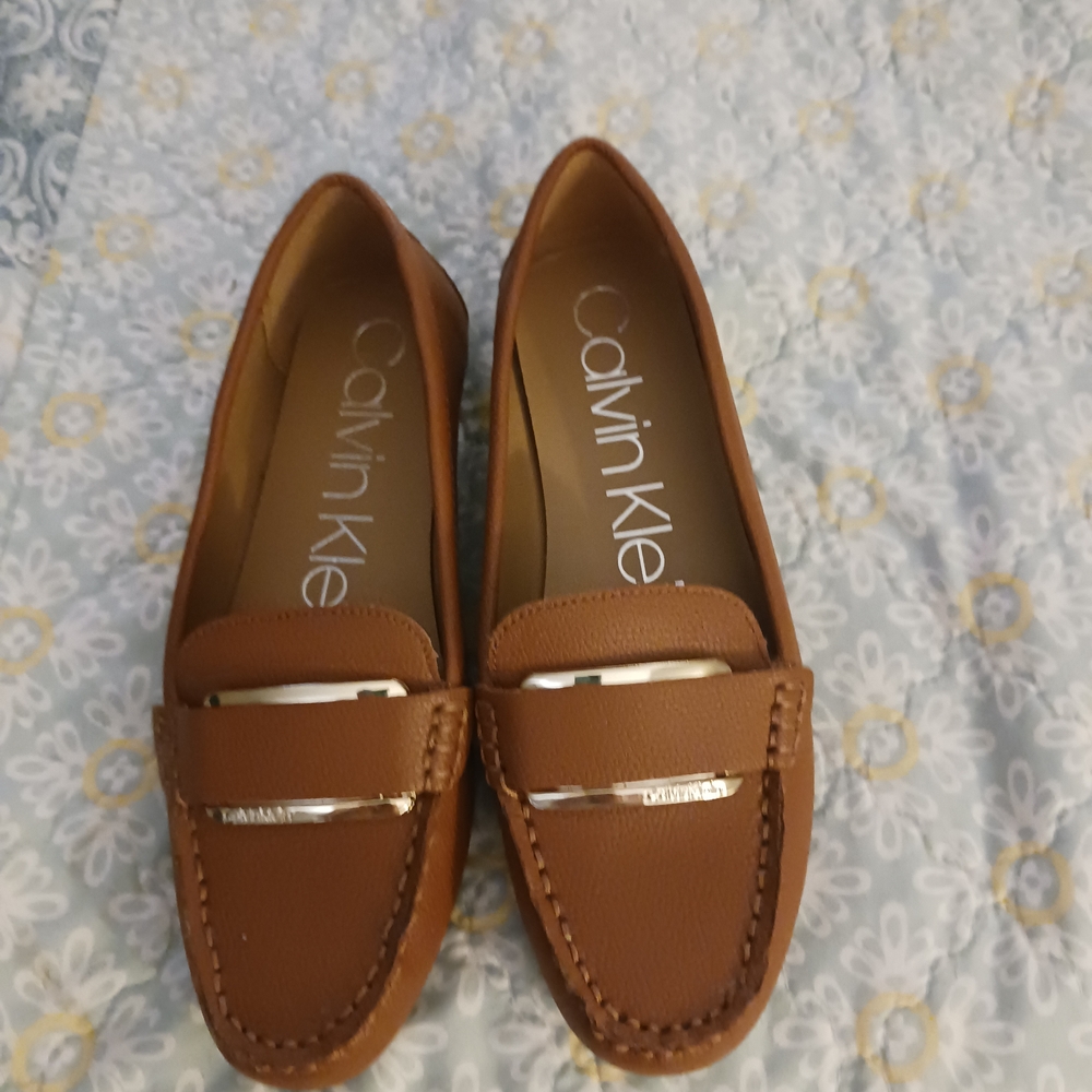 Calvin Klein Brown Suede Flats
